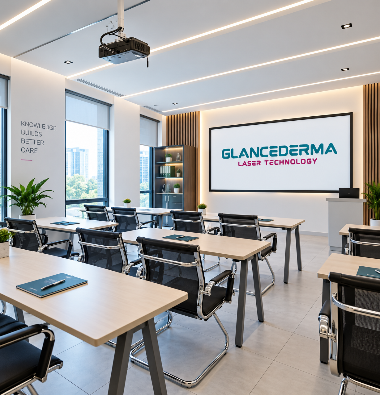 Professional Glancederma laser training classroom